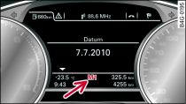 Display: Manual gear selection (tiptronic)